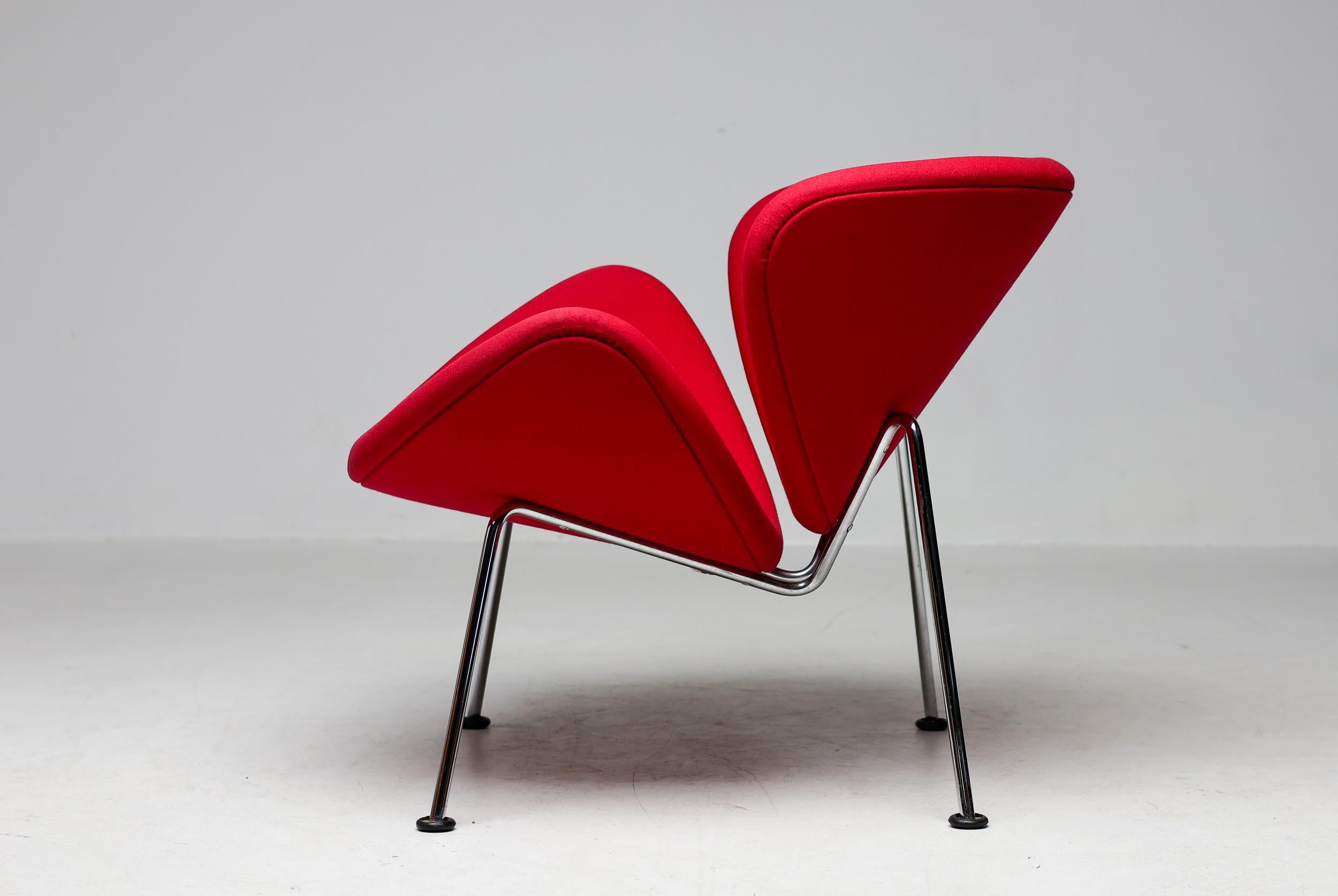 Milieu du XXe siècle Chaise à tranches rouge orange de Pierre Paulin en vente