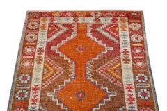 Red & Orange Vintage Turkish Runner 2'8" x 12'10"