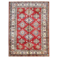 Red Oriental Geometric Rugs, Handmade Carpet Ivory Rugs for Sale