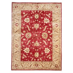 Red Oriental Rug Wool Handmade Carpet Floral Living Room Rug for Sale Decorative