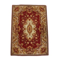 Roter orientalischer Wollteppich mit gelben Blumen aus roter Wolle 285x200cm