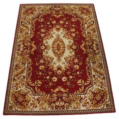 Roter orientalischer Wollteppich mit gelben Blumen aus roter Wolle 285x200cm