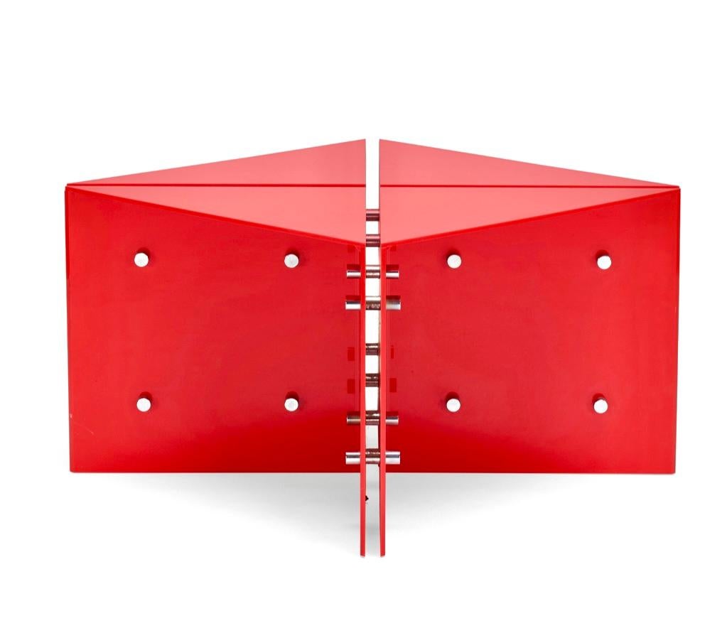 Red Origami Coffee Table by Neal Small, 1966, New York, USA, Labelled In Good Condition In Brooklyn, NY