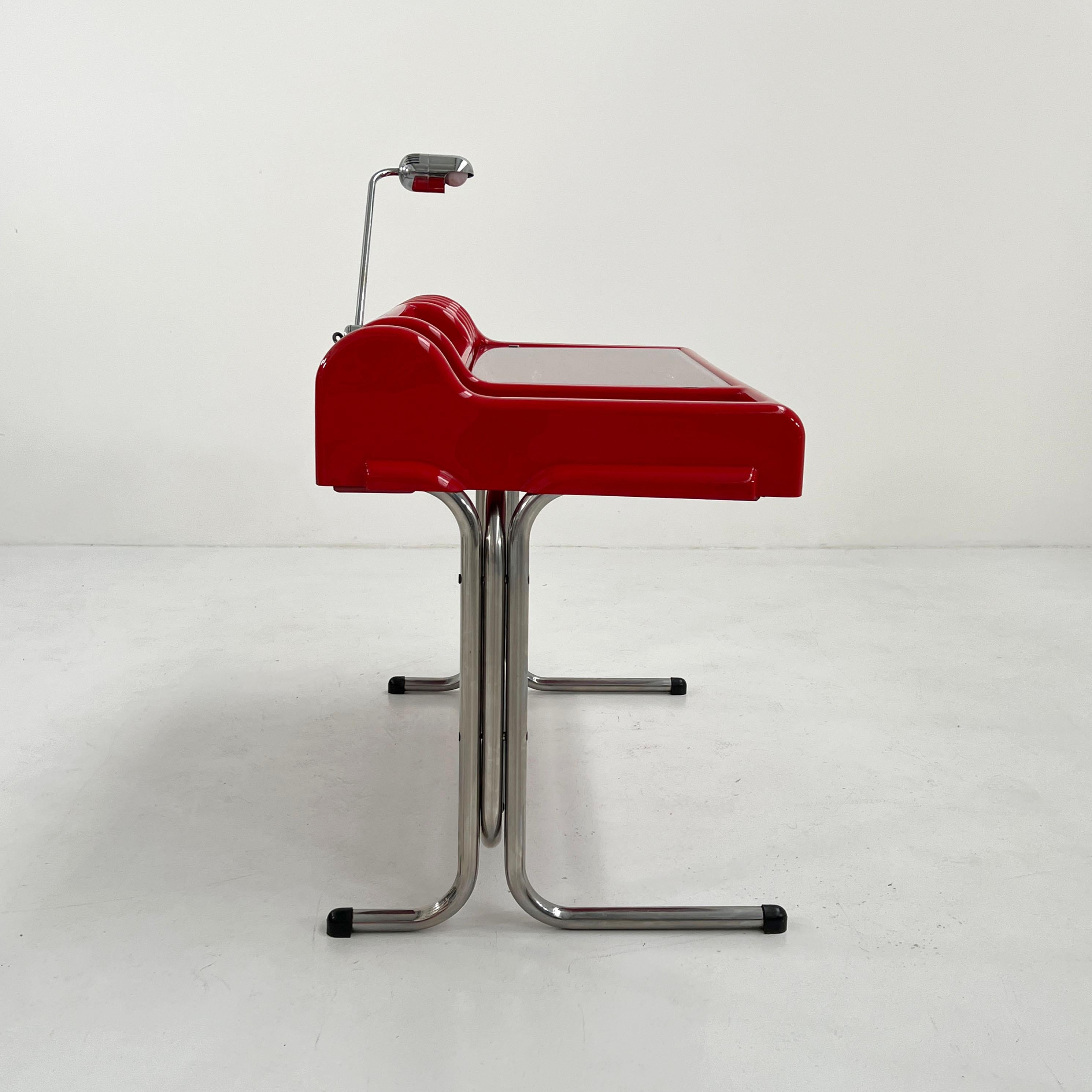 Metal Red Orix Desk by Vittorio Parigi & Nani Prina for Molteni, 1970s