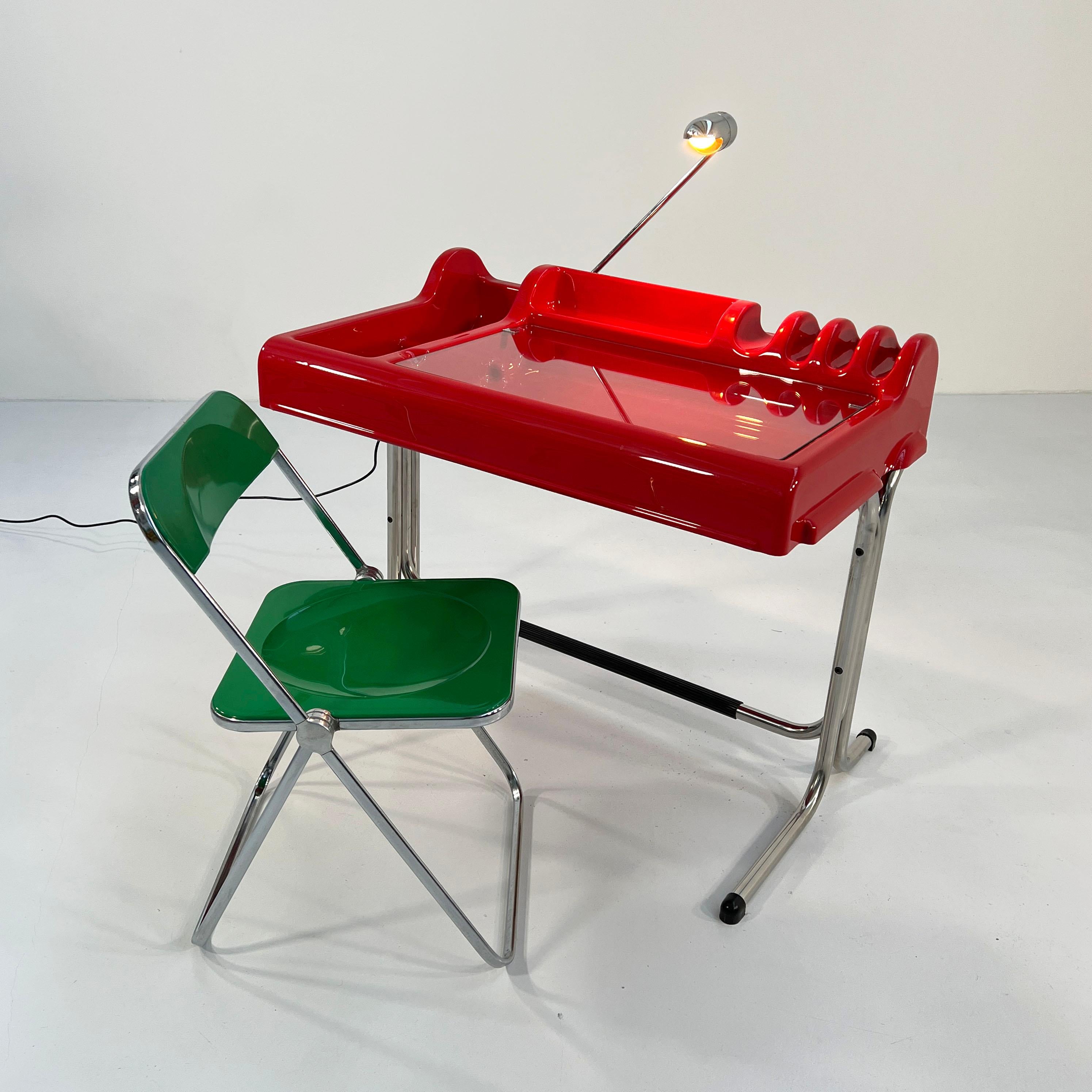 Roter Orix-Schreibtisch von Vittorio Parigi & Nani Prina für Molteni, 1970er Jahre 1