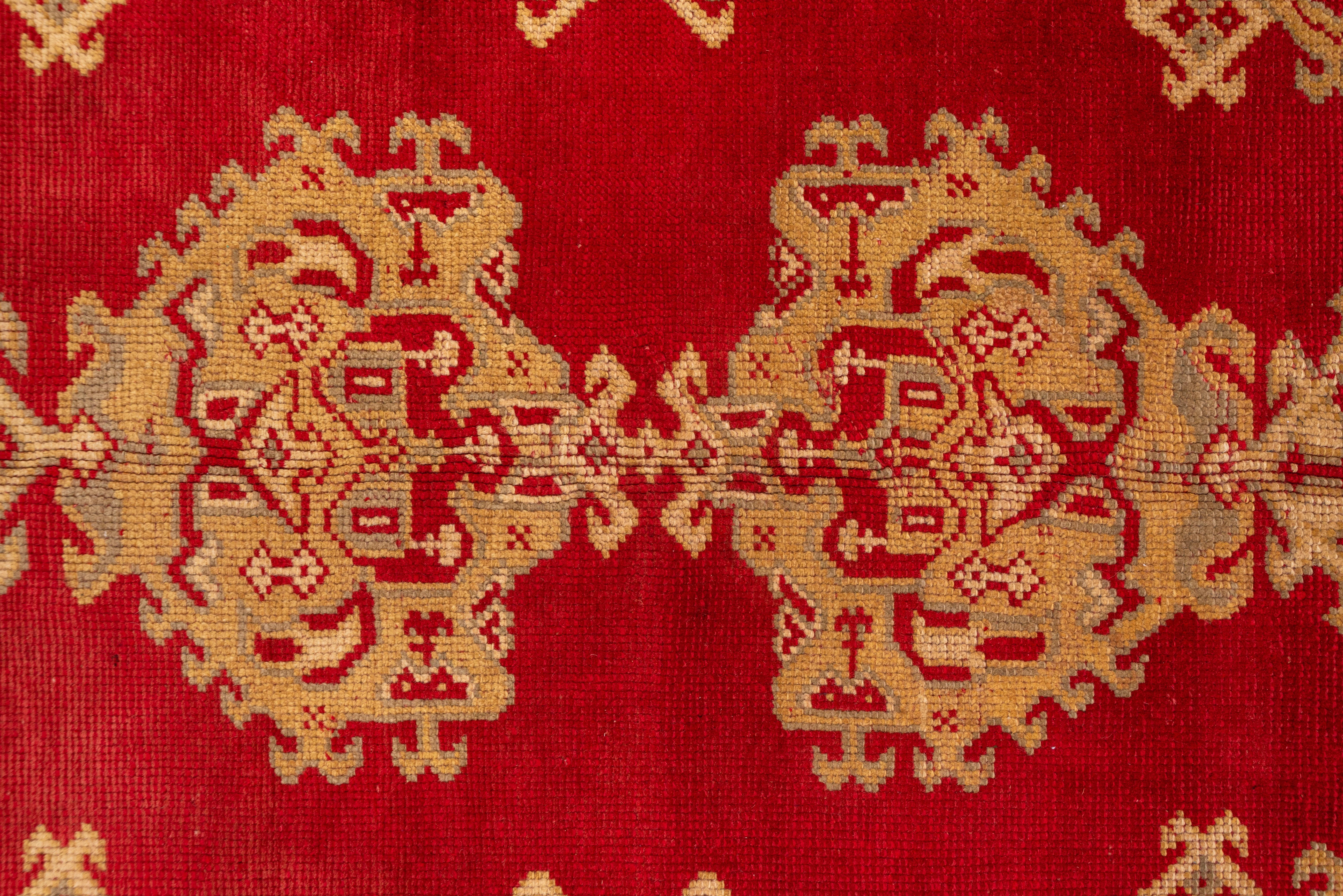 Turkish Red Oushak Rug, circa 1920s For Sale