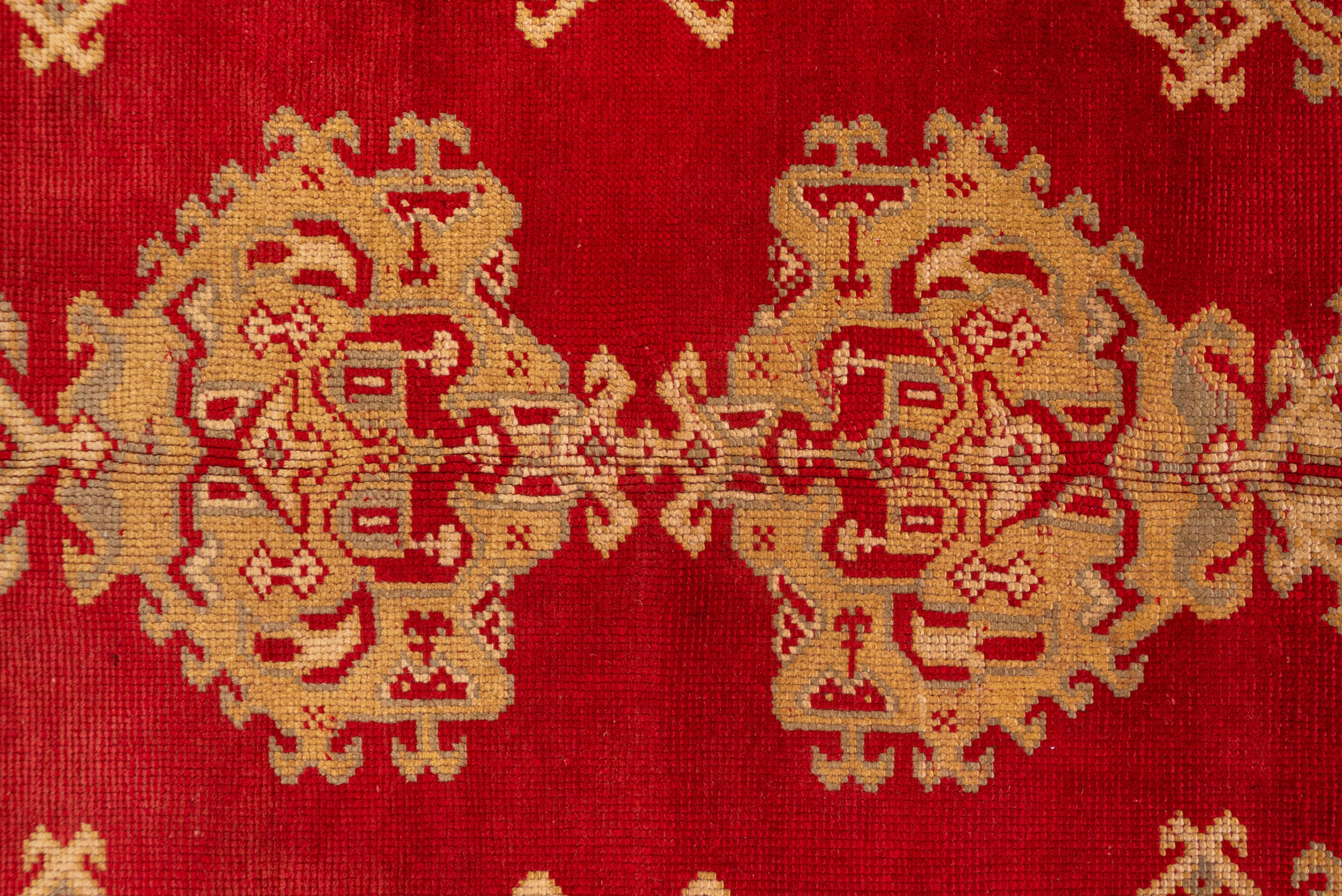 Roter Oushak-Teppich, ca. 1920er Jahre (Türkisch)