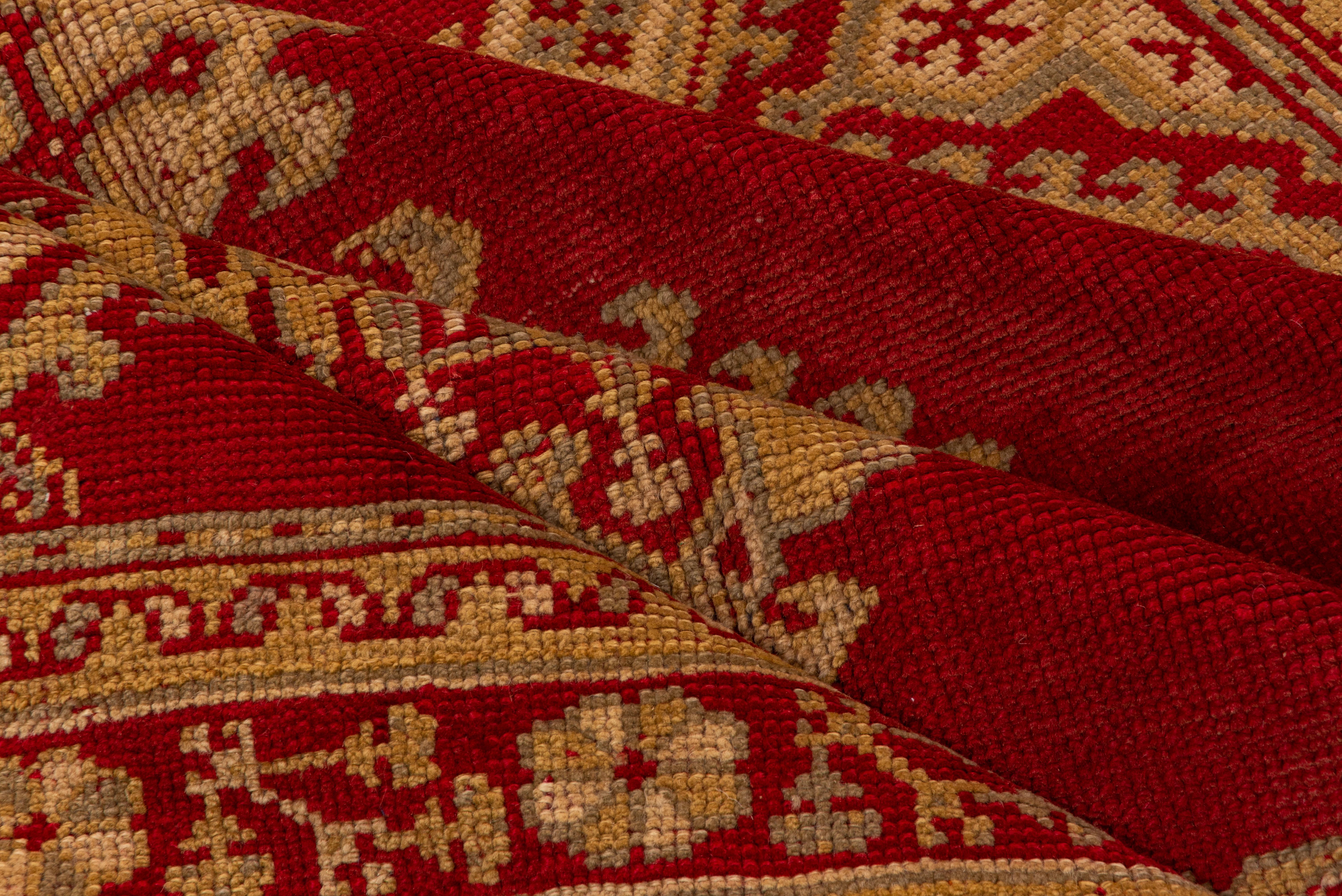 Red Oushak Rug, circa 1920s In Good Condition For Sale In New York, NY