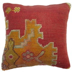 Antique Red Oushak Rug Pillow