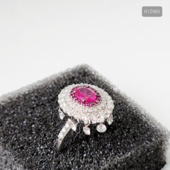 Red Oval Shaped Ruby Ring