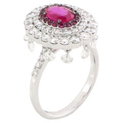 Red Oval Shaped Ruby Ring