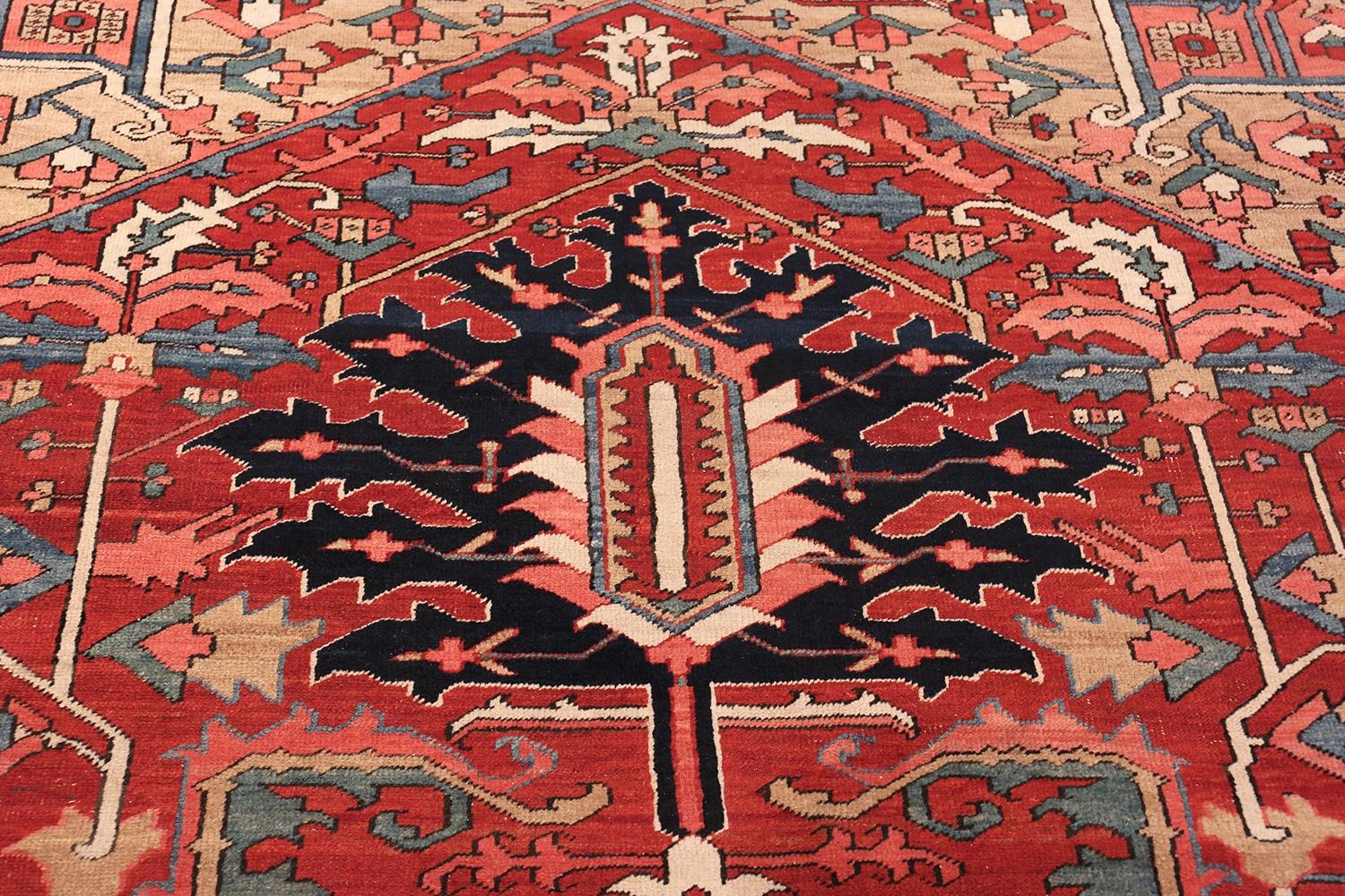 Red Oversized Antique Persian Heriz Serapi Rug 15'4