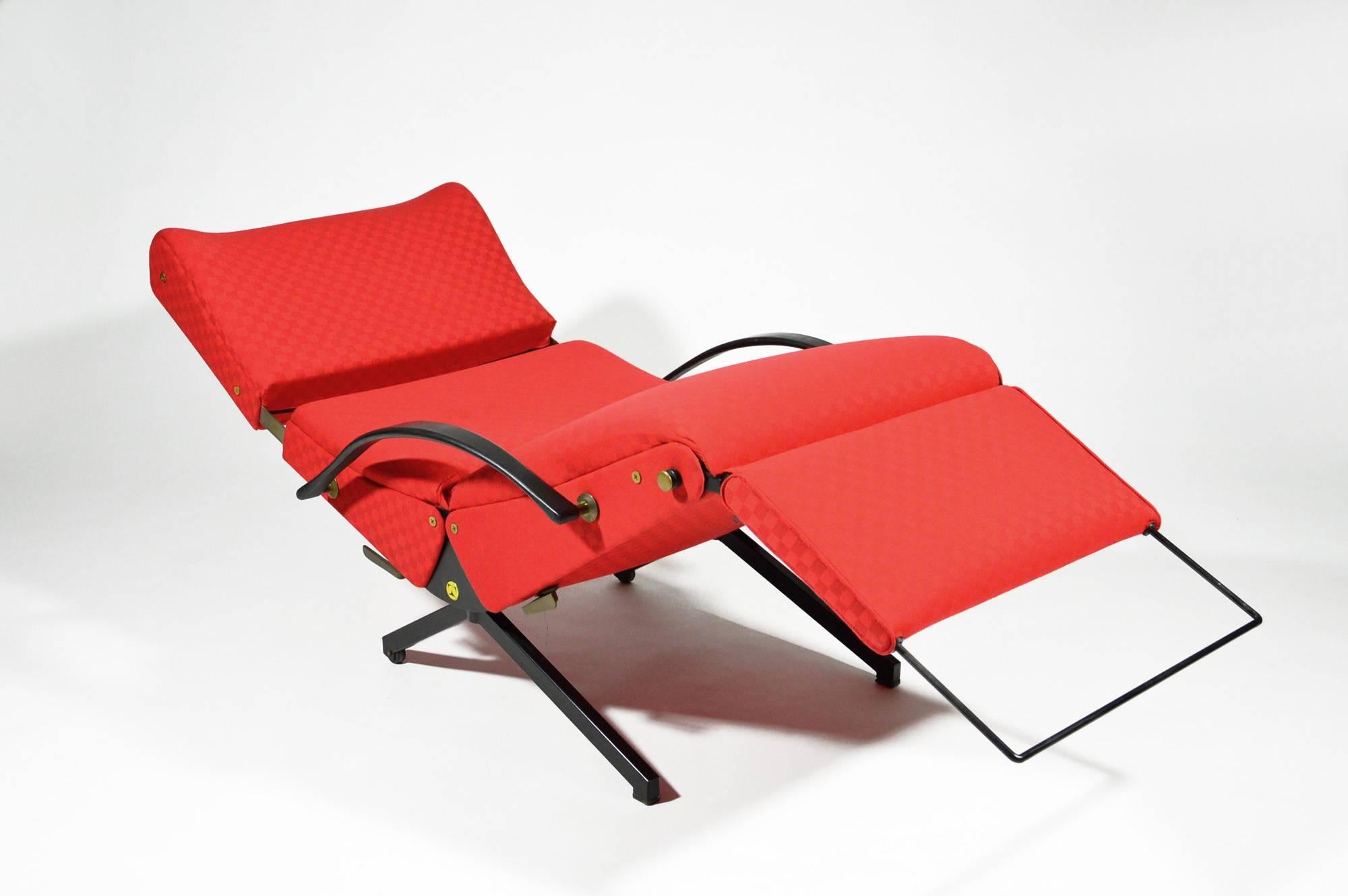 Italian Red P40 Osvaldo Borsani Tecno Lounge, Chair, 1955