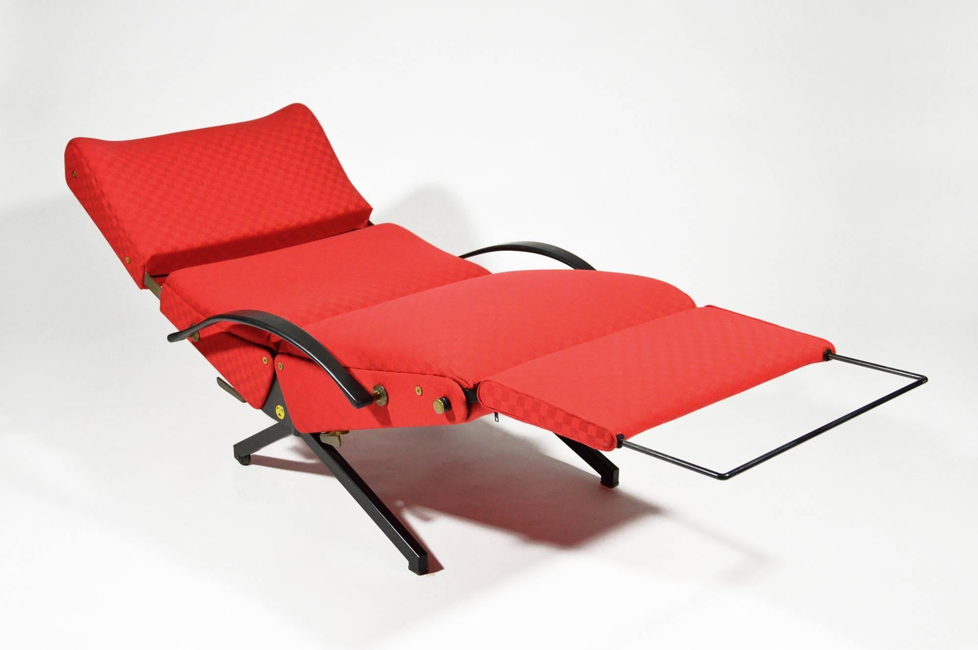 Painted Red P40 Osvaldo Borsani Tecno Lounge, Chair, 1955