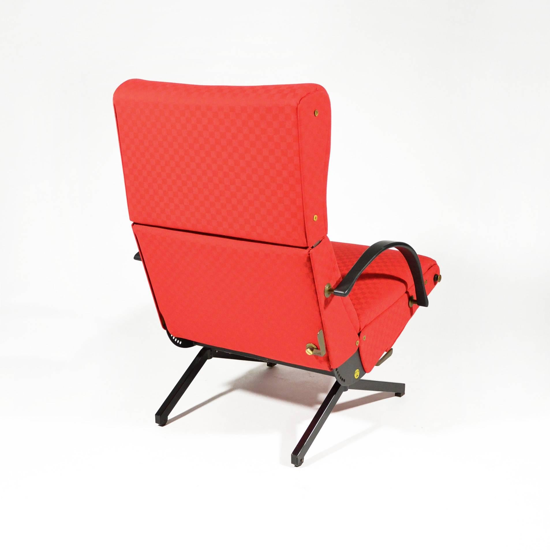 Red P40 Osvaldo Borsani Tecno Lounge, Chair, 1955 1