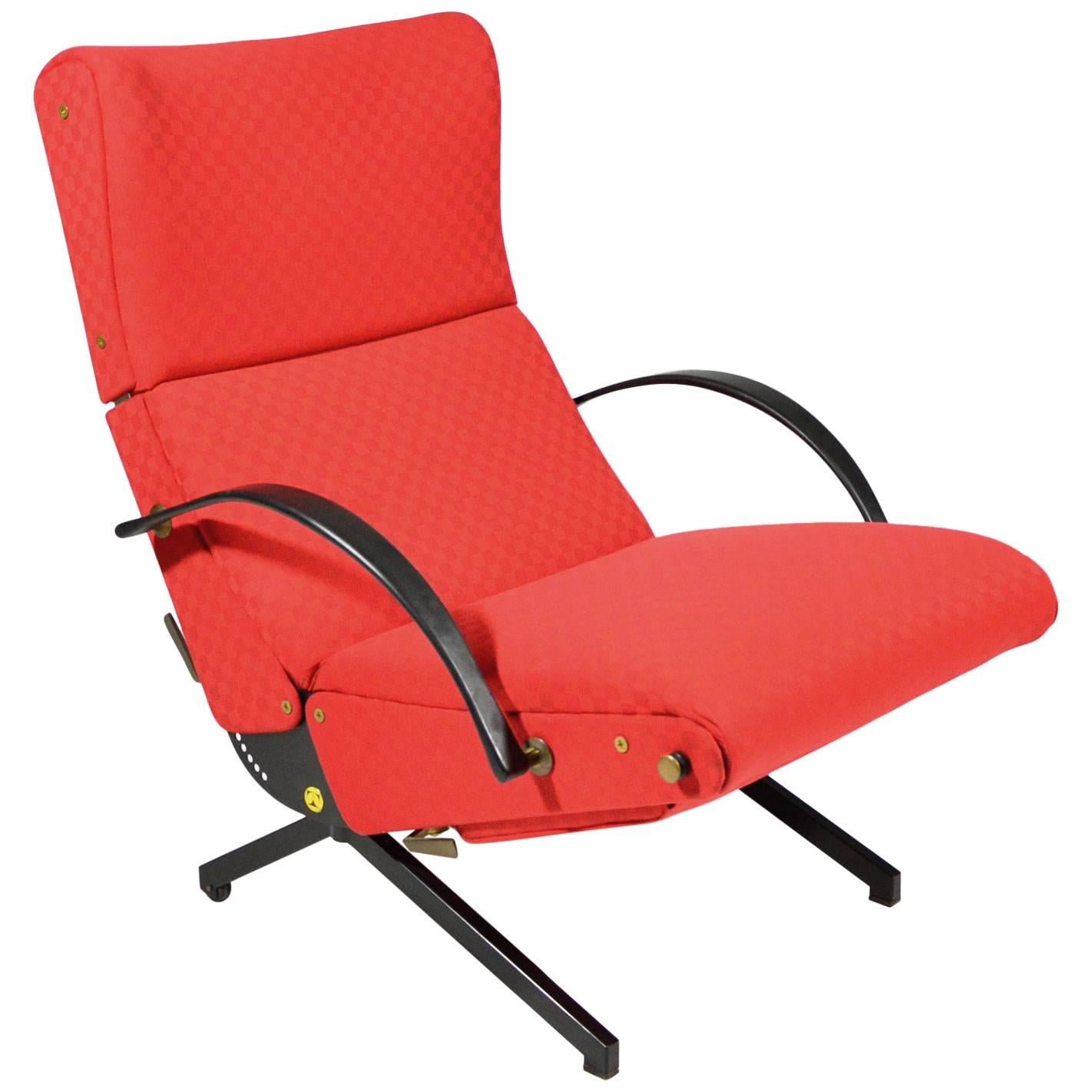 Red P40 Osvaldo Borsani Tecno Lounge, Chair, 1955