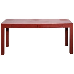 Red Painted Console Table with Two Drawers