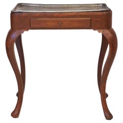 Red Painted Danish Rococo Pewter Top Table with Extractions for Candles