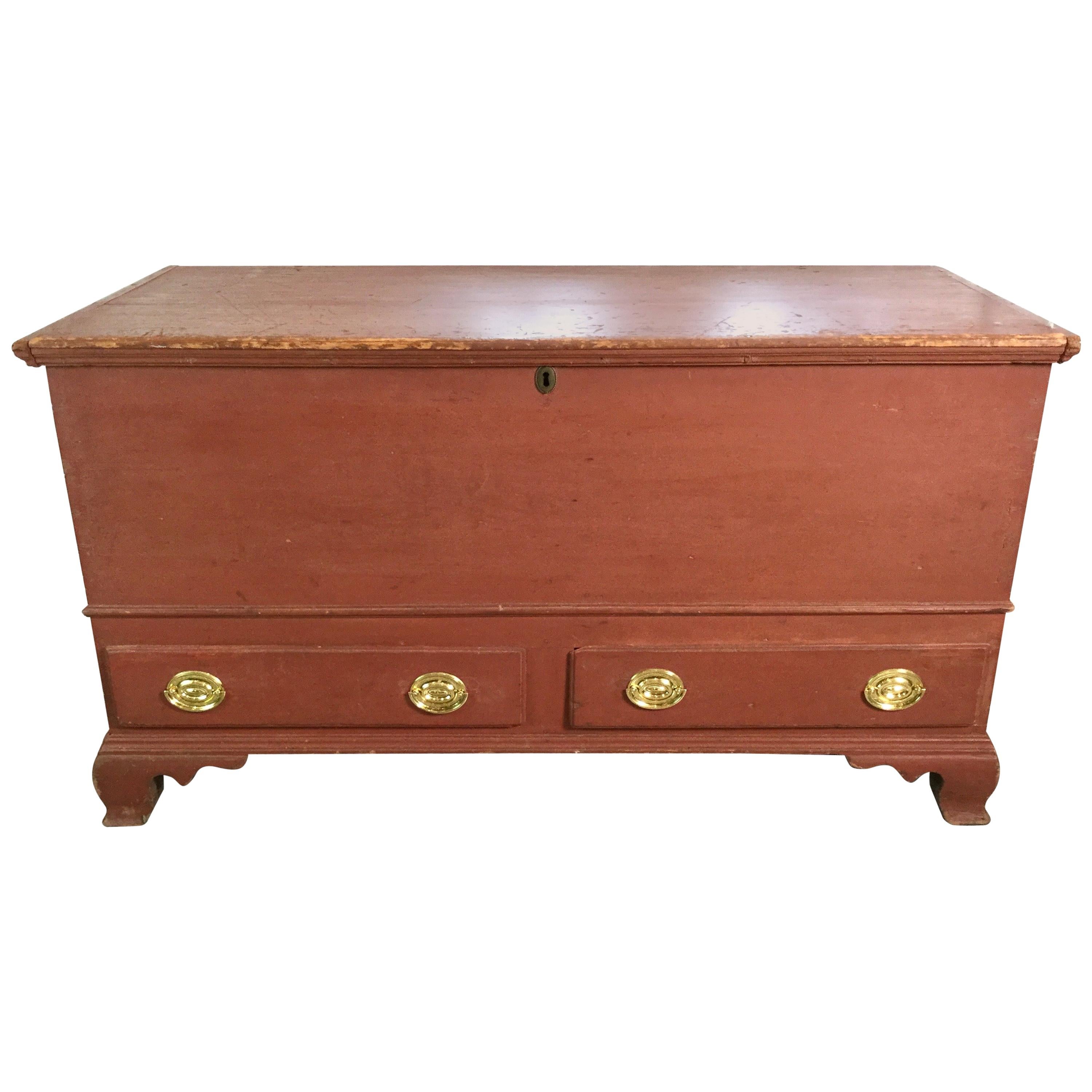 Red Painted Dower Chest, circa 1800