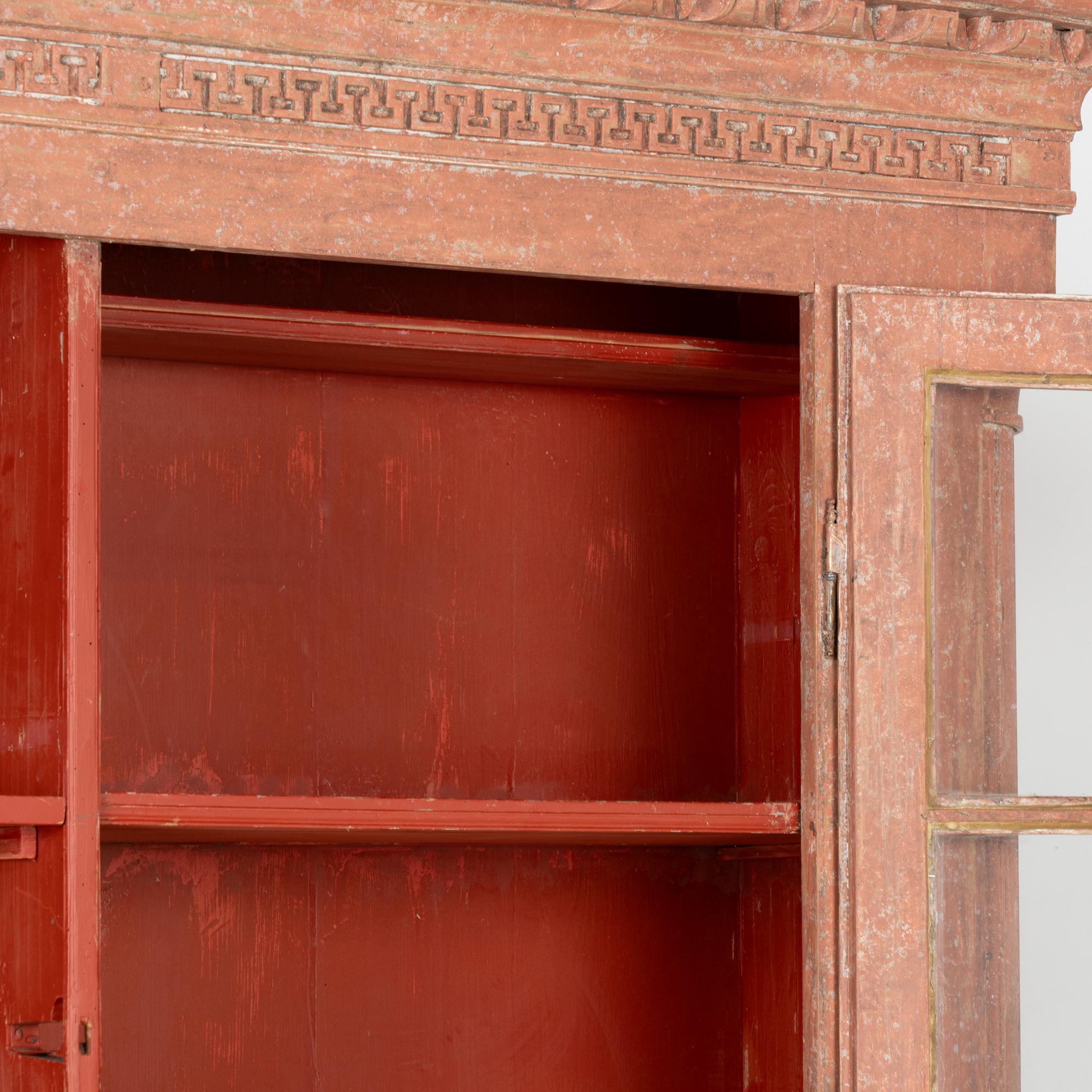 Red Painted Gustavian Bookcase Display Cabinet, Sweden circa 1790-1820 For Sale 5