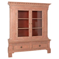 Red Painted Gustavian Bookcase Display Cabinet, Sweden circa 1790-1820