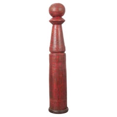 Used Red Painted Wood Column