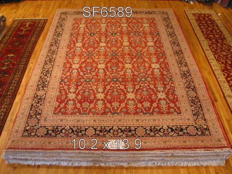 Red Pakistani Traditional Style Wool Area Rug For Sale at 1stDibs