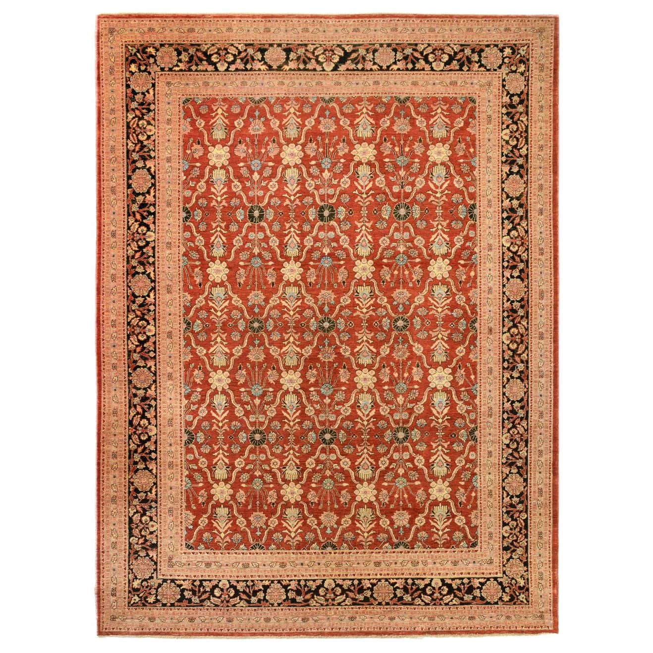 Red Pakistani Traditional Style Wool Area Rug For Sale at 1stDibs