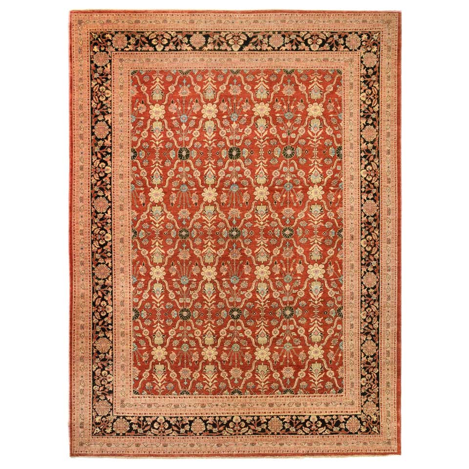 Pakastani Rug Traditional Pakistani Red Oblong Area Rug For Sale at 1stDibs