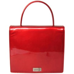 Red Patent Calf Leather Escada Handbag 1990s New, Never Vintage 