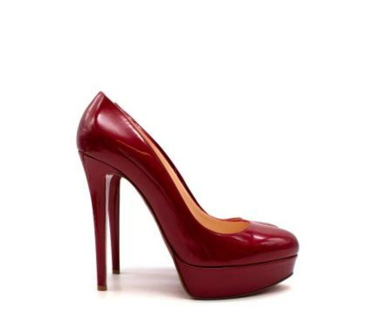 Red patent leather Bianca 140 platform heeled pumps For Sale at 1stDibs