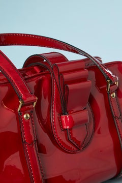 Red patent leather hand-bag Valentino Garavani Numbered