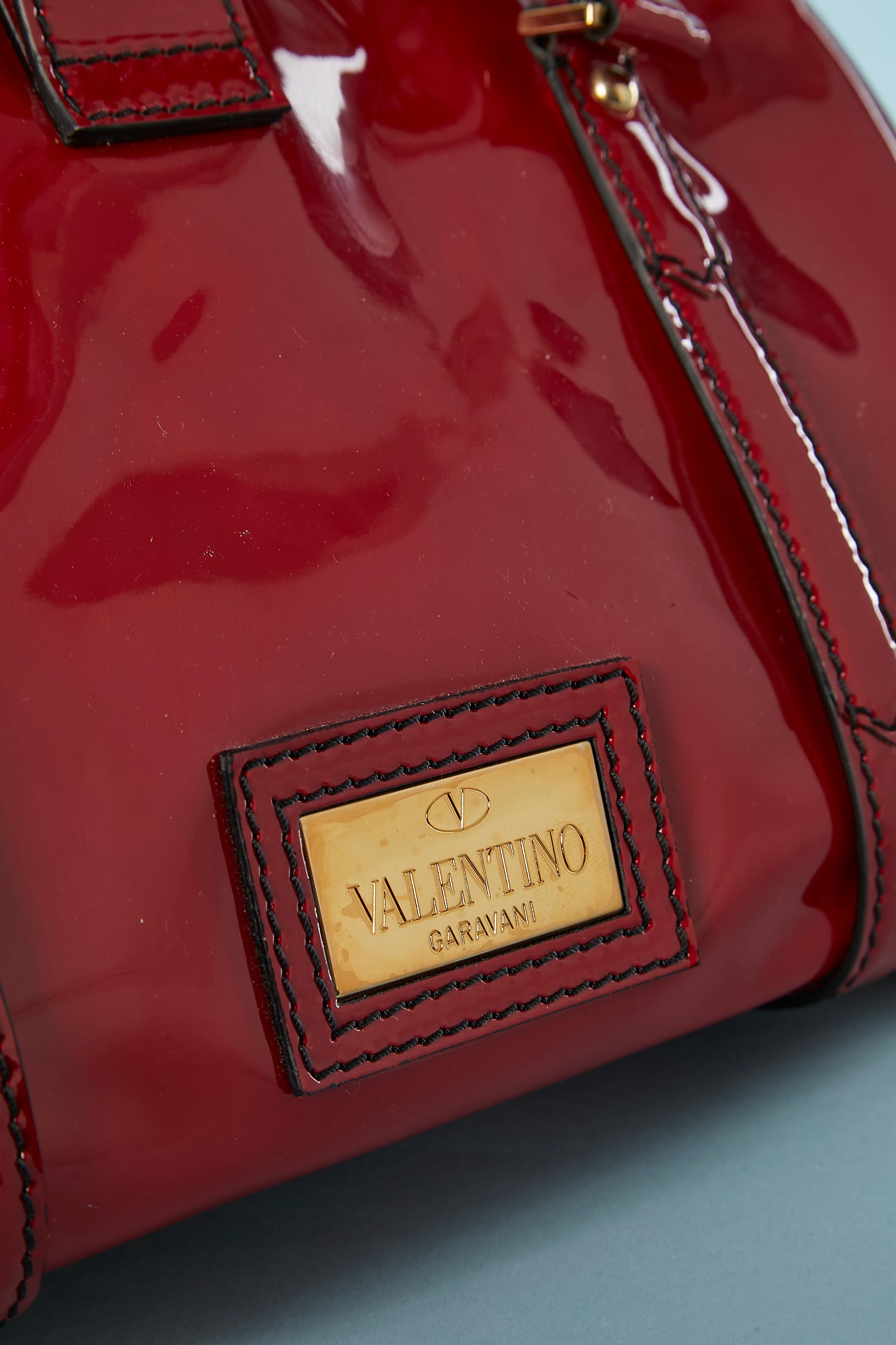 Women's Red patent leather hand-bag Valentino Garavani Numbered  For Sale