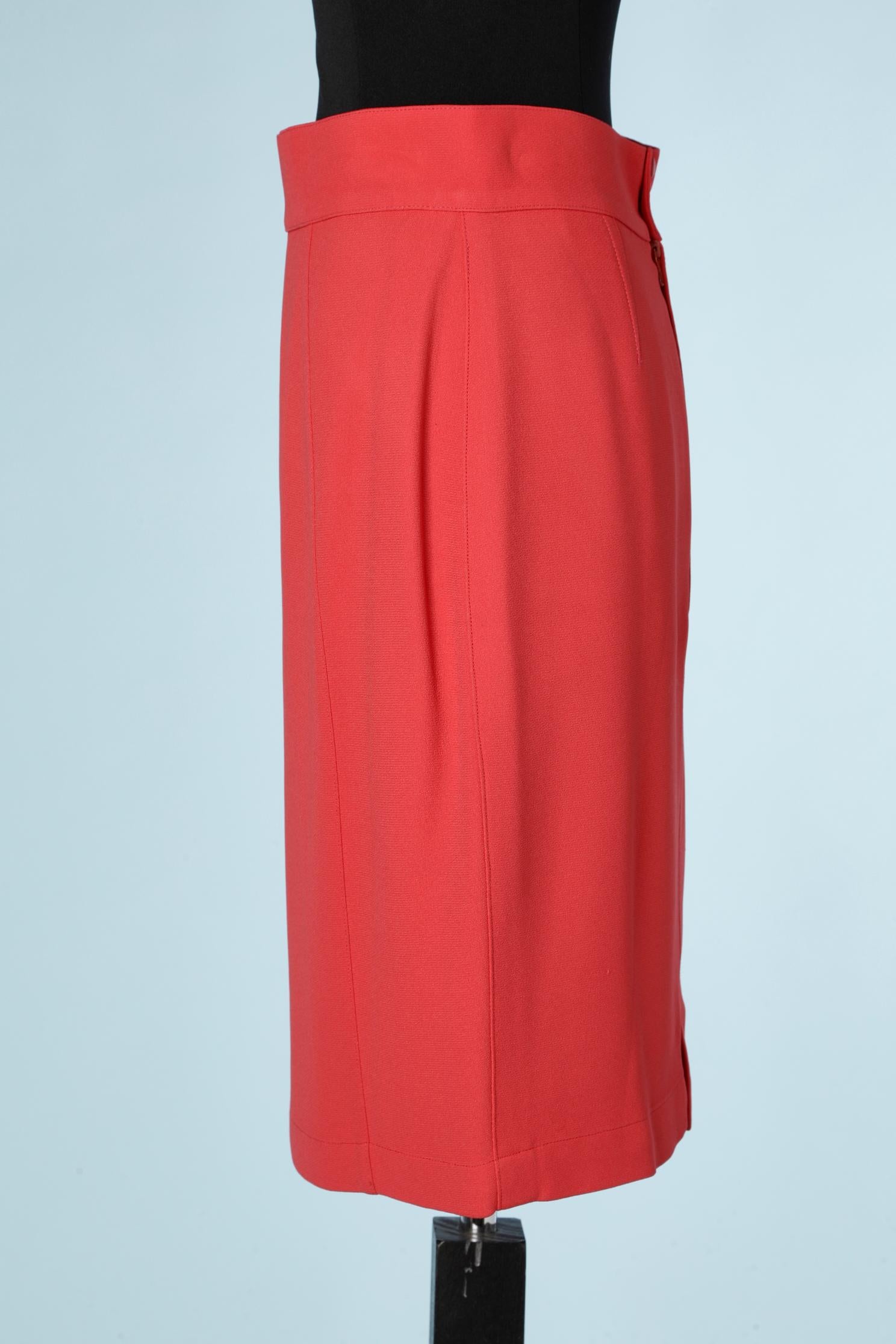 Red pencil skirt Thierry Mugler In Excellent Condition For Sale In Saint-Ouen-Sur-Seine, FR