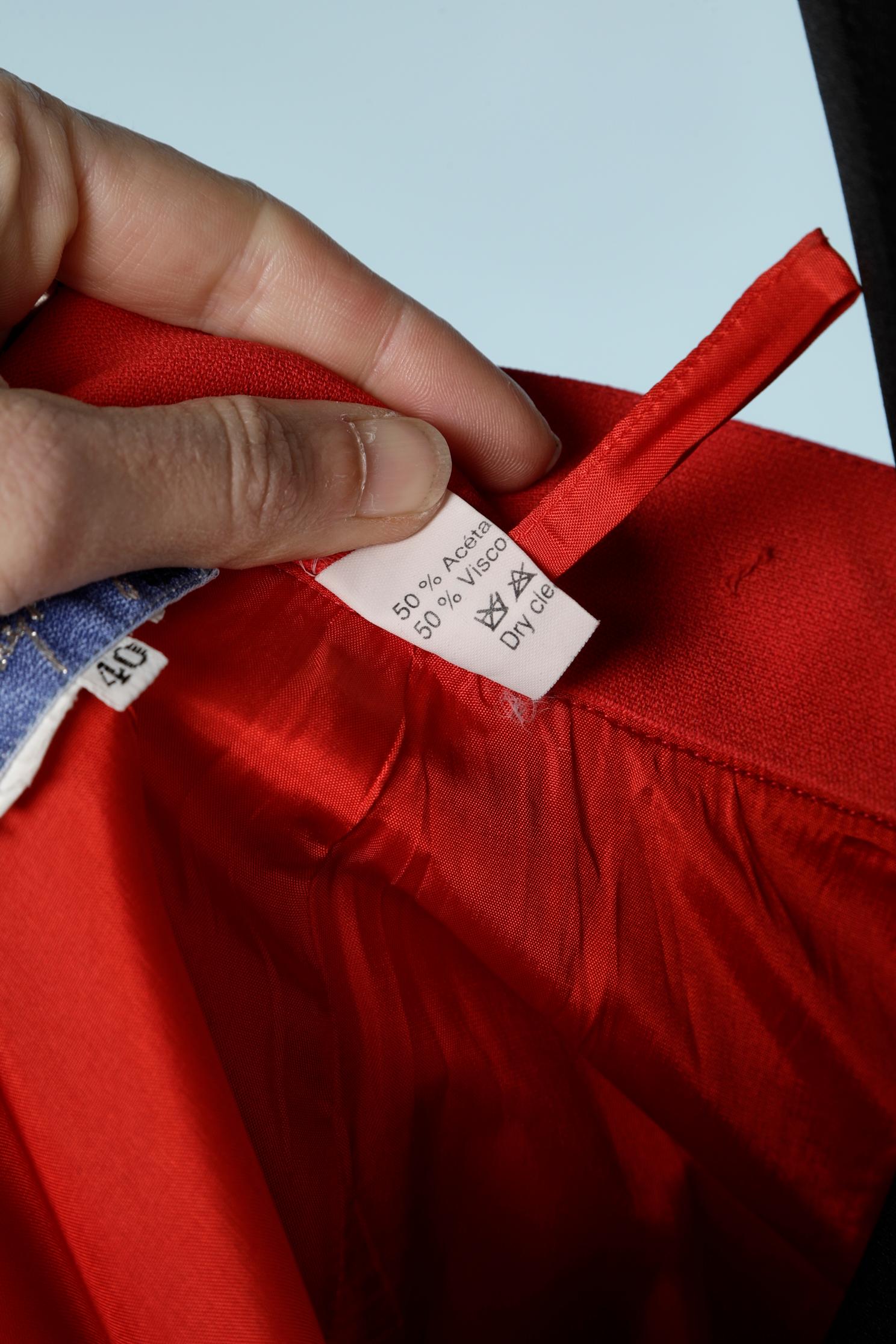 Red pencil skirt Thierry Mugler For Sale 2