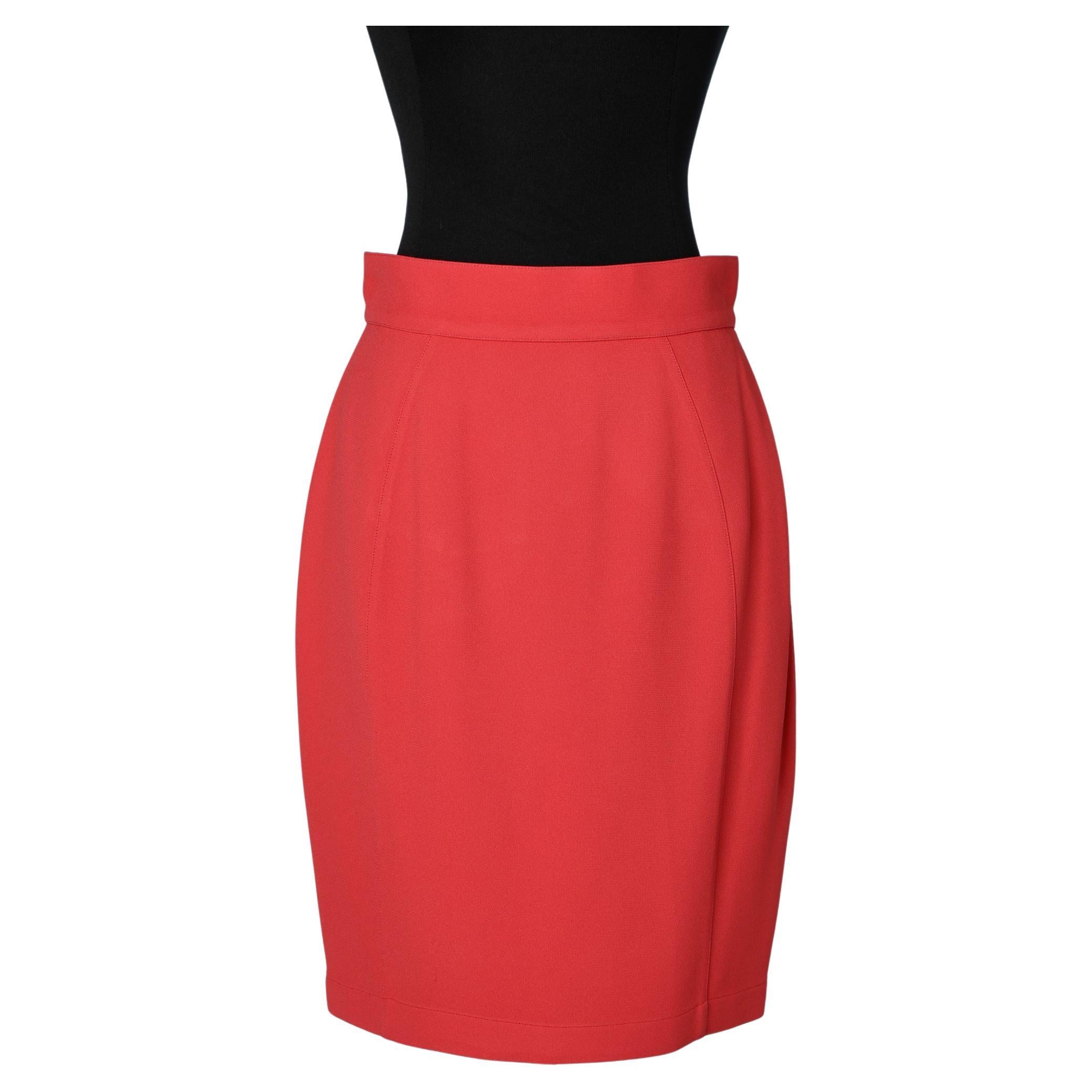 Red pencil skirt Thierry Mugler For Sale