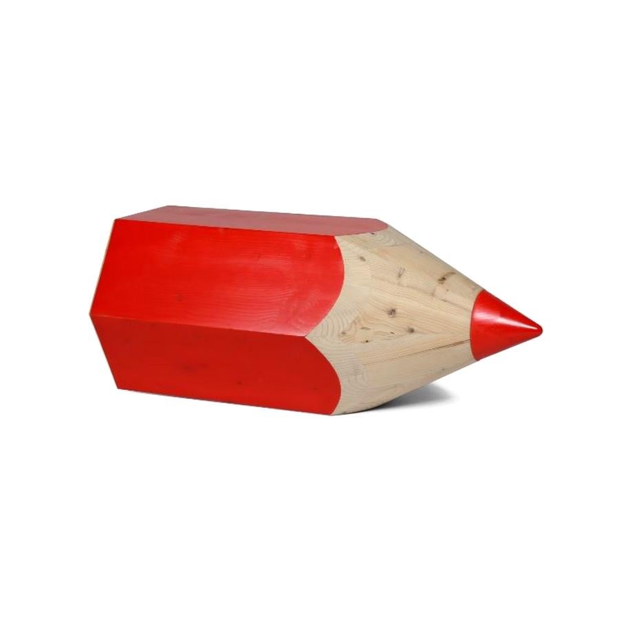 Rote Bleistiftbank 42 aus Holz, hergestellt in Italien (Italienisch) im Angebot