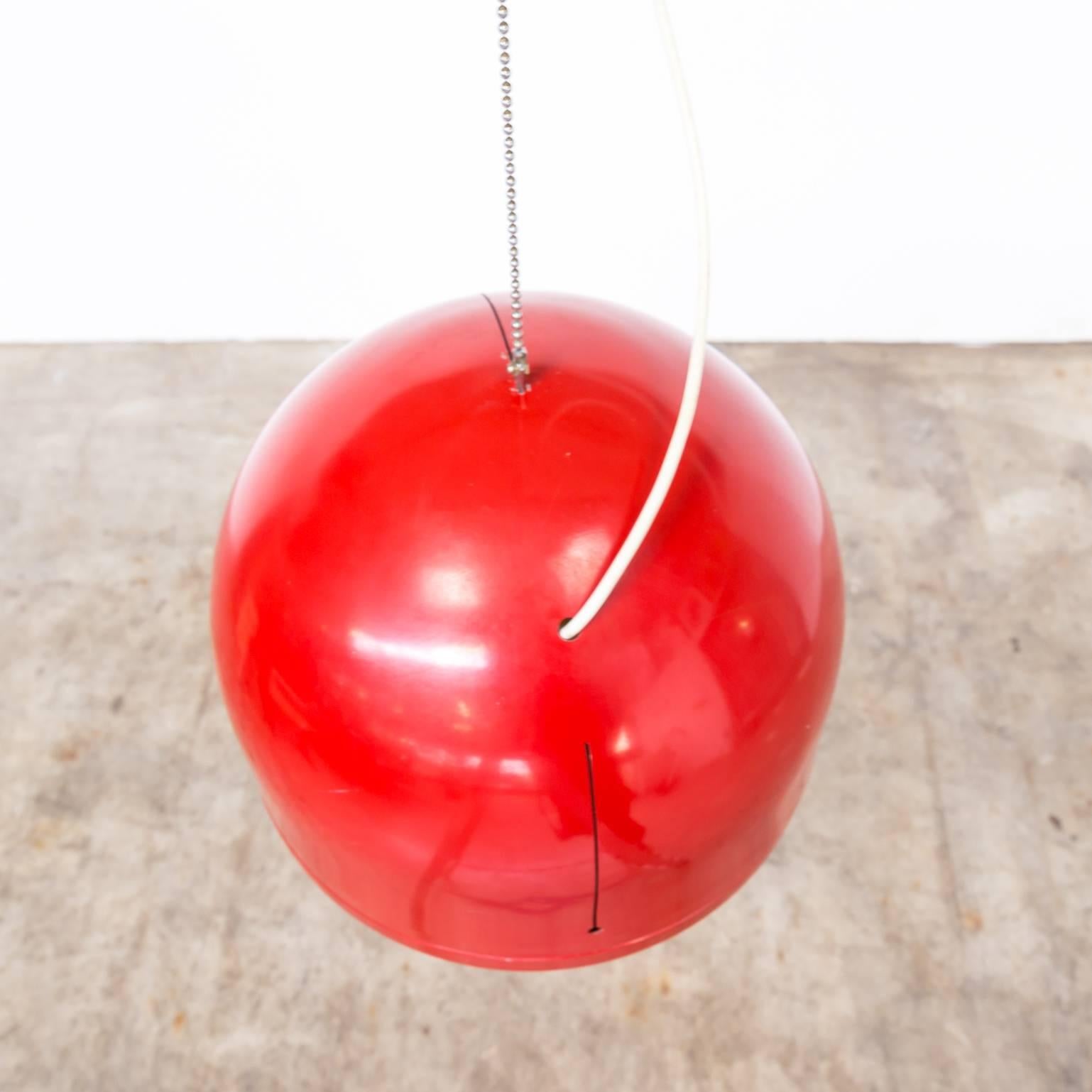 Red Pendant Hanging Lamp Very Rare Prototype Artemide Pallade For Sale 3