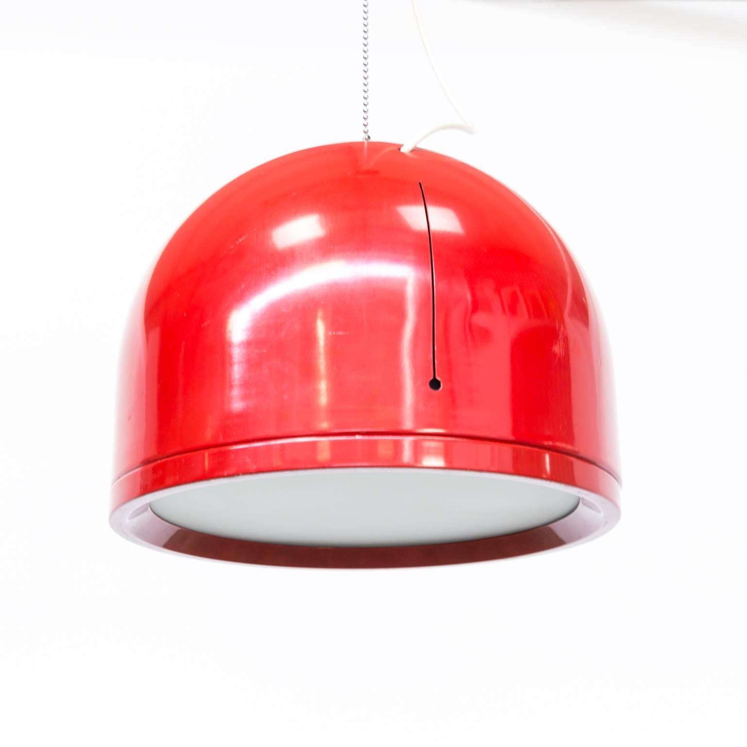 Red Pendant Hanging Lamp Very Rare Prototype Artemide Pallade For Sale 4