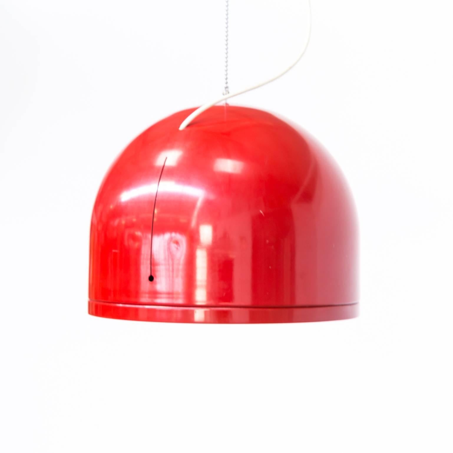 Metal Red Pendant Hanging Lamp Very Rare Prototype Artemide Pallade For Sale