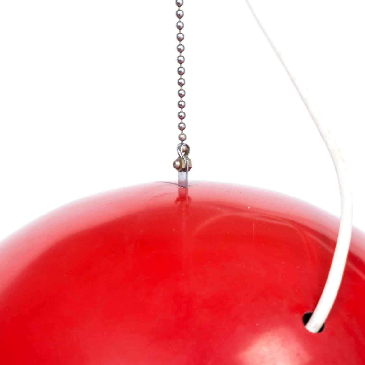 Red Pendant Hanging Lamp Very Rare Prototype Artemide Pallade For Sale 1