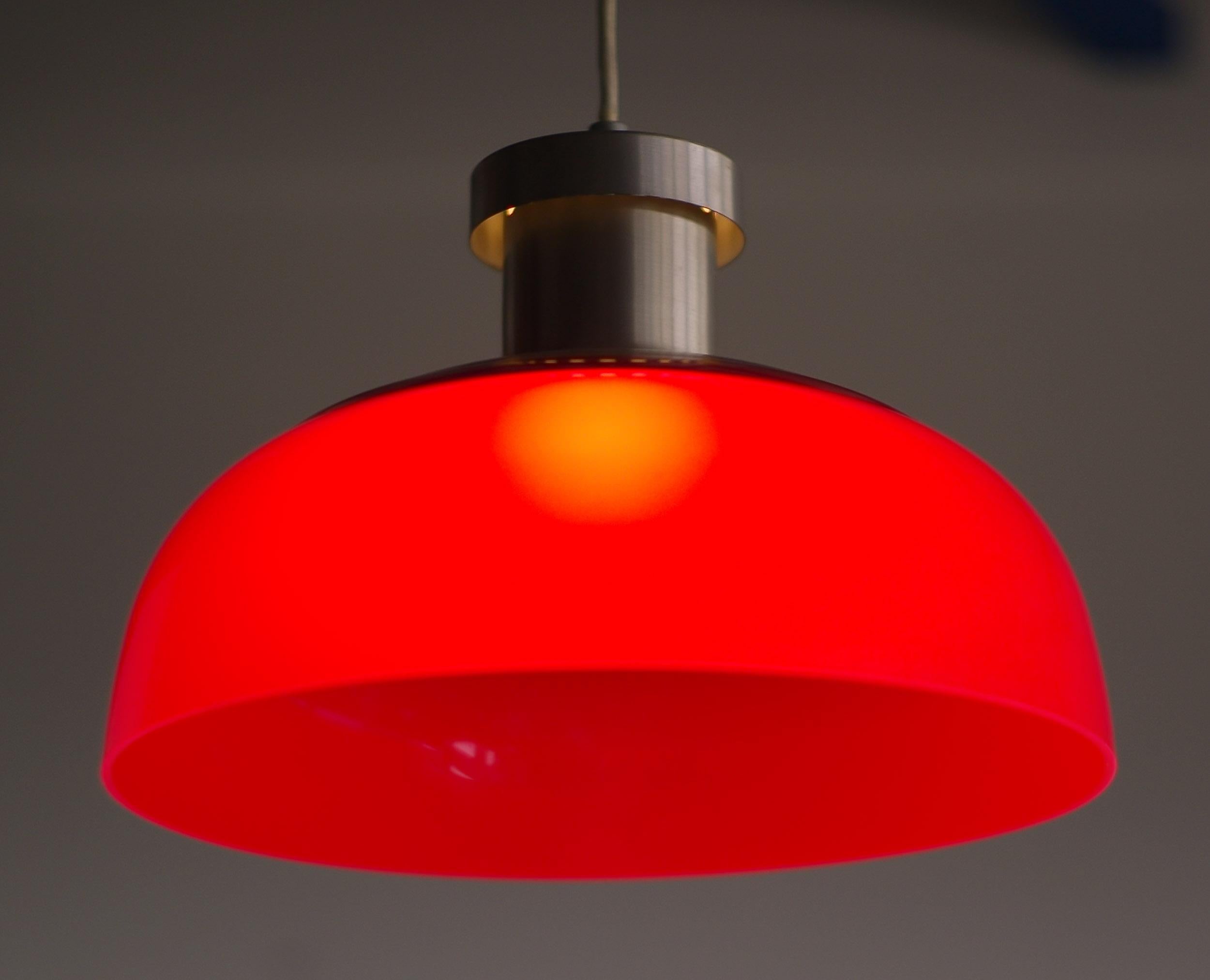 Italian Red Pendant Lamp 4017 Designed by Achille Castiglioni for Kartell