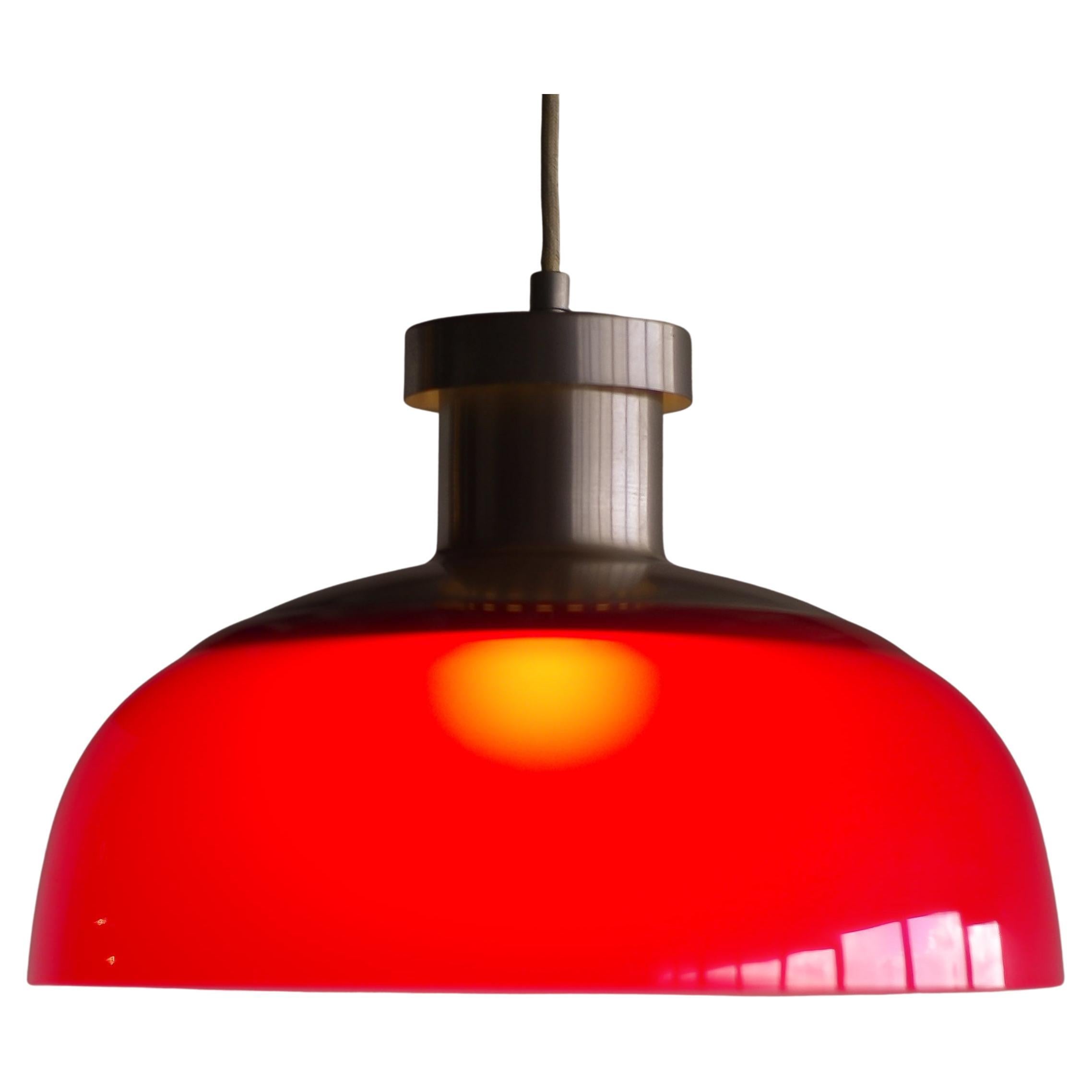 Red Pendant Lamp 4017 Designed by Achille Castiglioni for Kartell