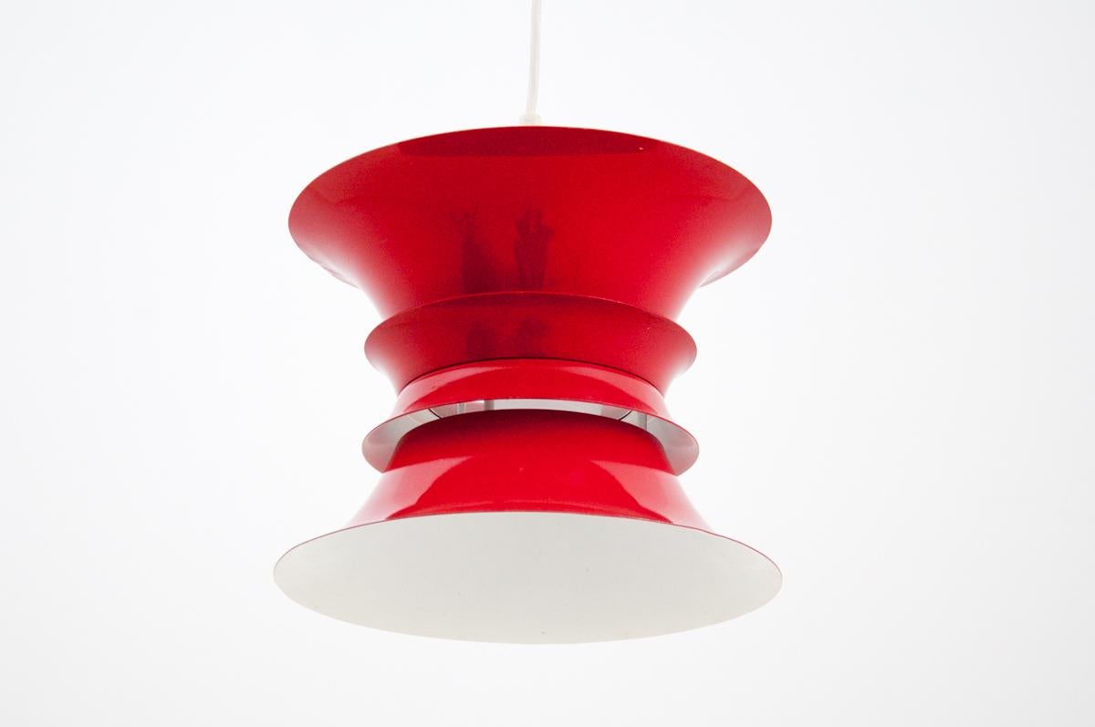 Danish Red Pendant Lamp, Denmark, 1960s / 1970s