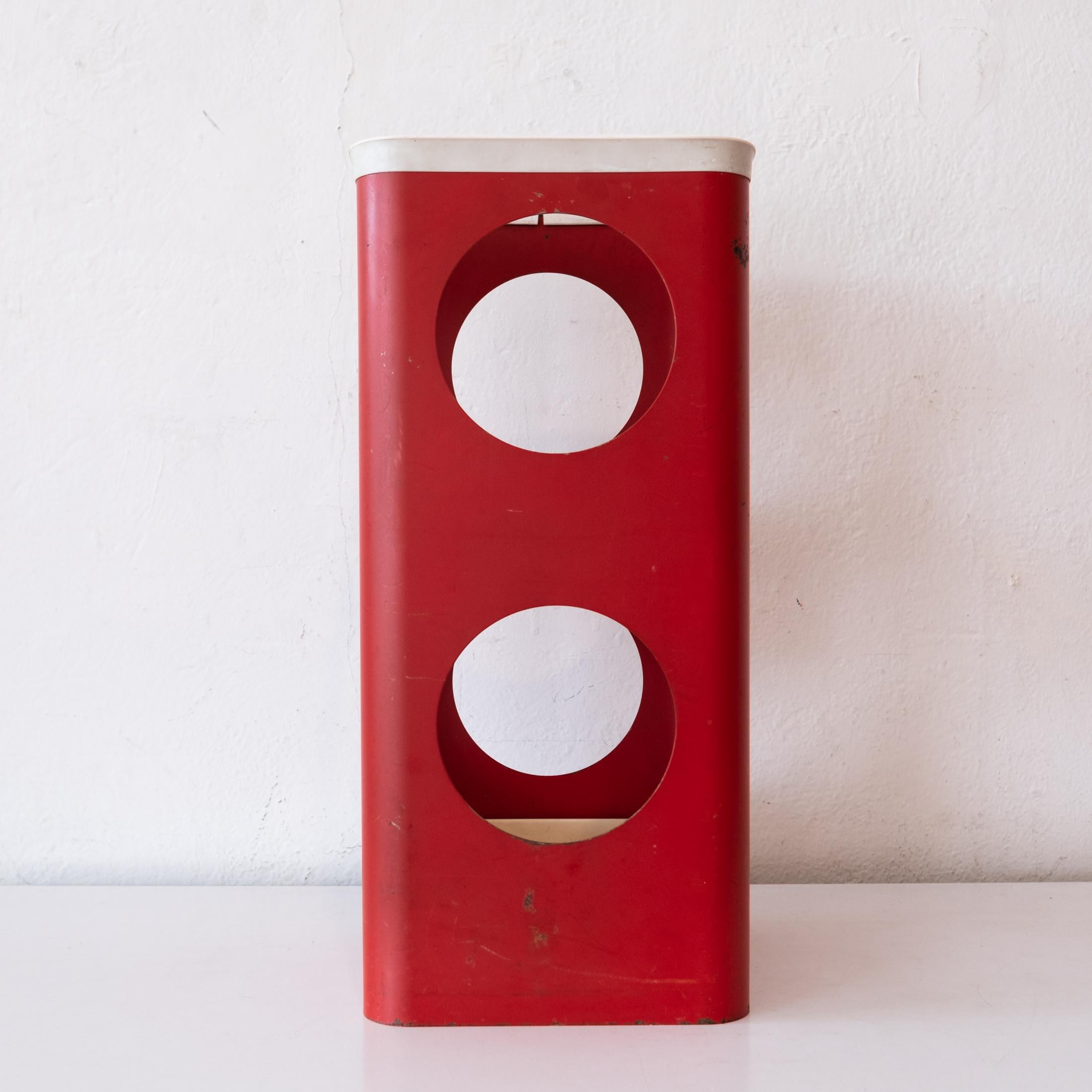 Red Perforated Metal Bauhaus Umbrella Stand 4