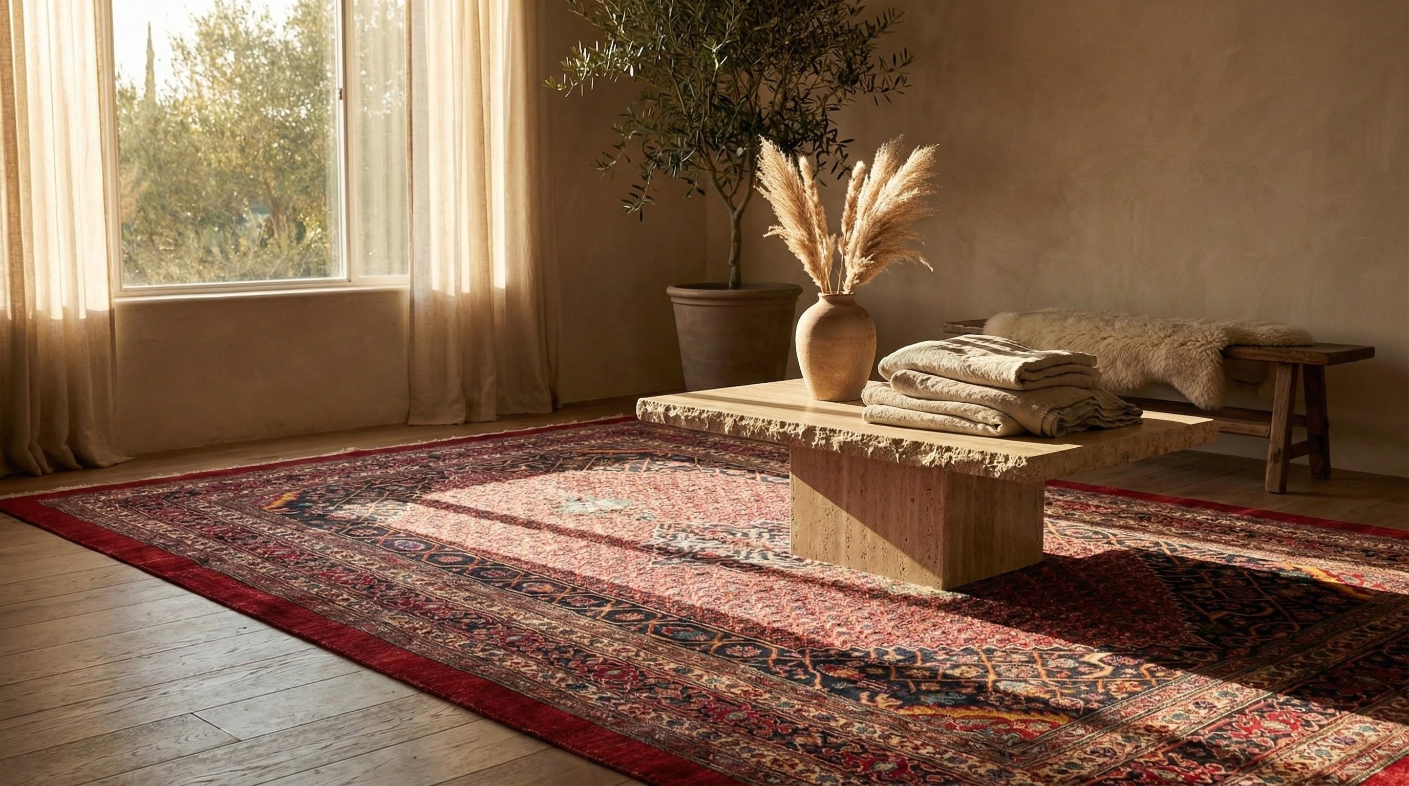 This antique Persian Bijar rug (RUG-ID 72366), hand-knotted in wool on a sturdy cotton foundation, dates from the early 20th century (circa 1900–1920). Its versatile standard medium format measures approximately 6 ft 9 in x 9 ft 6 in (about 5.96