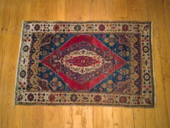 Red Persian Hamadan Style Rug, Early 20th Century, 56.7 x 37 inches
