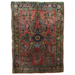 Red Persian Sarouk Rug Mat