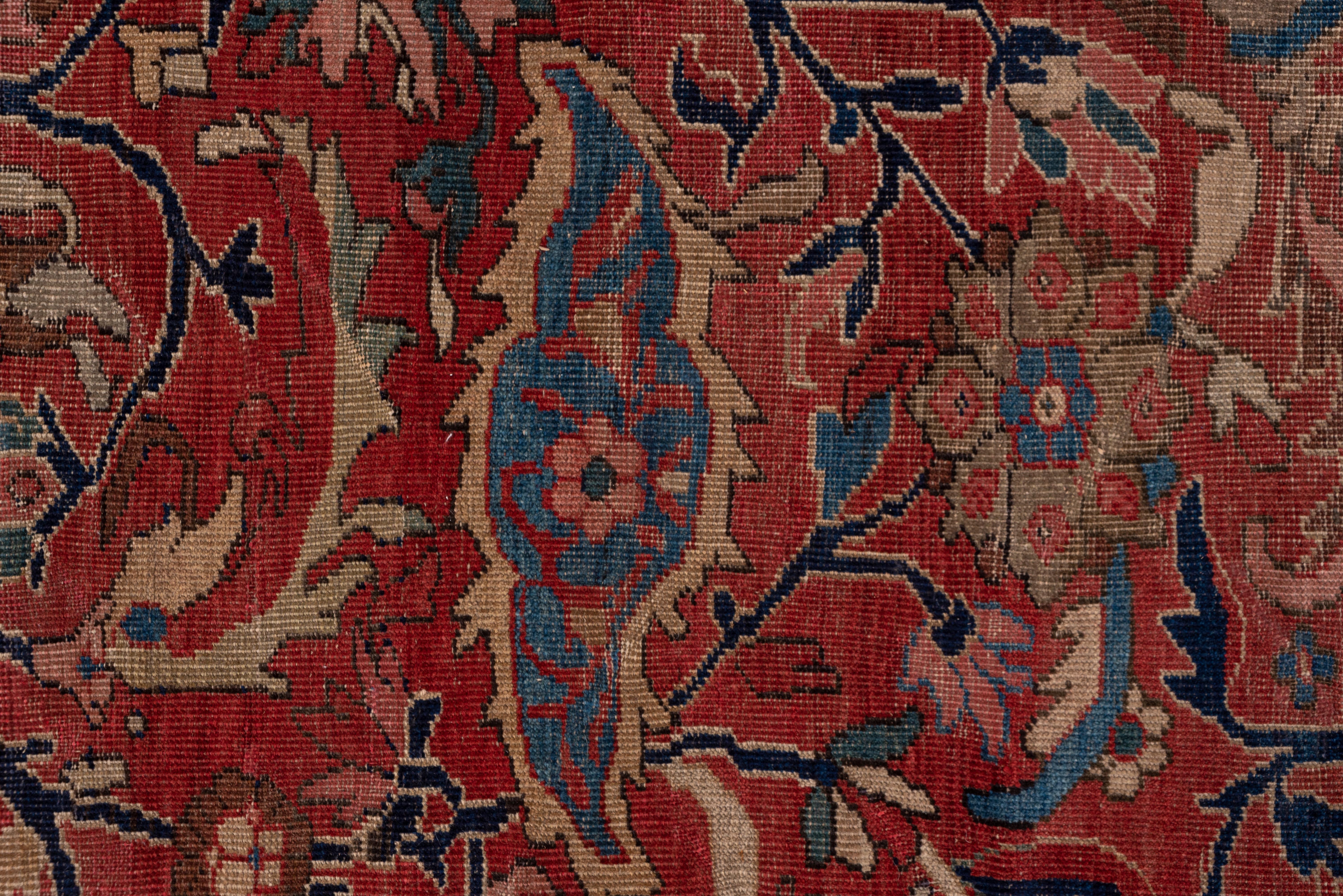 Hand-Knotted Red Persian Sultanabad Carpet, circa 1890s For Sale