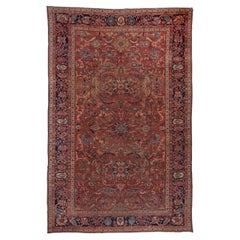 Antique Red Persian Sultanabad Carpet, circa 1890s
